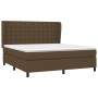 Box spring bed with dark brown fabric mattress 160x200 cm by , Beds and slatted bases - Ref: Foro24-3128296, Price: 572,78 €,...