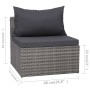 Set de sofás de jardín 3 piezas y cojines ratán sintético gris de vidaXL, Sofás de exterior - Ref: Foro24-44163, Precio: 339,...