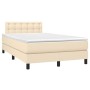 Boxspringbett mit Matratze und LED-Cremestoff 120x200 cm von , Betten und Lattenroste - Ref: Foro24-3133466, Preis: 376,88 €,...