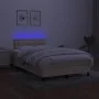 Box spring bed with mattress and LED cream fabric 120x200 cm by , Beds and slatted bases - Ref: Foro24-3133466, Price: 376,95...