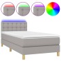 Box spring bed with fabric mattress and light gray LED 80x200 cm by , Beds and slatted bases - Ref: Foro24-3133989, Price: 28...