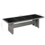 Synthetic rattan and glass garden table 240x90x74 cm by vidaXL, Garden tables - Ref: Foro24-43941, Price: 377,04 €, Discount: %