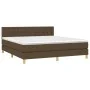 Box spring bed with LED mattress dark brown fabric 160x200 cm by , Beds and slatted bases - Ref: Foro24-3134048, Price: 470,0...