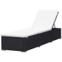 Liege mit schwarzem synthetischem Rattankissen von vidaXL, Liegen - Ref: Foro24-44404, Preis: 161,09 €, Rabatt: %