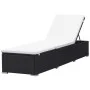 Lounger with black synthetic rattan cushion by vidaXL, Loungers - Ref: Foro24-44404, Price: 158,81 €, Discount: %