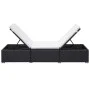 Lounger with black synthetic rattan cushion by vidaXL, Loungers - Ref: Foro24-44404, Price: 158,81 €, Discount: %