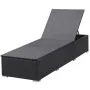 Lounger with black synthetic rattan cushion by vidaXL, Loungers - Ref: Foro24-44404, Price: 158,81 €, Discount: %