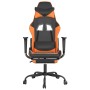 Gaming-Stuhl mit Fußstütze aus schwarz-orangefarbenem Kunstleder von , Gaming-Stühle - Ref: Foro24-3143659, Preis: 120,54 €, ...