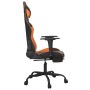 Silla gaming con reposapiés cuero sintético negro naranja de , Sillones para videojuegos - Ref: Foro24-3143659, Precio: 120,5...