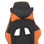 Gaming-Stuhl mit Fußstütze aus schwarz-orangefarbenem Kunstleder von , Gaming-Stühle - Ref: Foro24-3143659, Preis: 120,54 €, ...