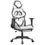 Gaming chair with massage and footrest synthetic leather black white by , Gaming chairs - Ref: Foro24-345443, Price: 125,69 €...