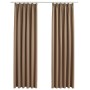 Cortinas opacas con ganchos 2 piezas gris topo 140x225 cm