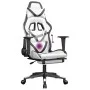 Gaming chair with massage and footrest synthetic leather black white by , Gaming chairs - Ref: Foro24-345443, Price: 125,69 €...