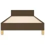 Dark brown fabric bed frame with headboard 80x200 cm by , Beds and slatted bases - Ref: Foro24-3125336, Price: 149,46 €, Disc...