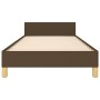 Estructura de cama con cabecero de tela marrón oscuro 80x200 cm de , Camas y somieres - Ref: Foro24-3125336, Precio: 152,17 €...