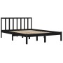 Estructura de cama madera maciza de pino negra 150x200 cm