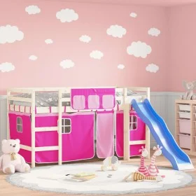 Pink polyester high bed curtains by , Accessories for beds and slatted bases - Ref: Foro24-835915, Price: 21,56 €, Discount: %