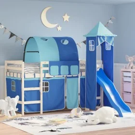 Curtains for loft bed with tunnel and blue tower by , Accessories for beds and slatted bases - Ref: Foro24-835920, Price: 54,...
