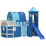 Cortinas para cama alta con túnel y torre azul