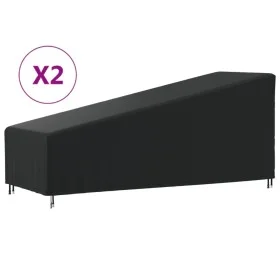 Liegenabdeckungen 2 Stück aus Oxford-Gewebe 420D 195x76x40/80 cm von , Abdeckungen für Gartenmöbel - Ref: Foro24-3203382, Pre...