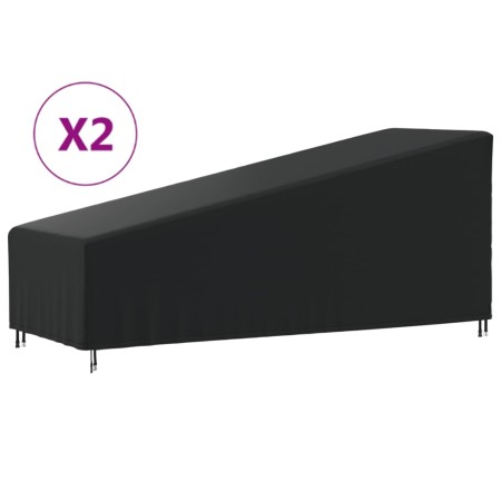 Liegenabdeckungen 2 Stück aus Oxford-Gewebe 420D 195x76x40/80 cm von , Abdeckungen für Gartenmöbel - Ref: Foro24-3203382, Pre...