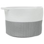 Wäschekorb aus grauer und weißer Baumwolle Ø55x36 cm von , Wäschekörbe - Ref: Foro24-358470, Preis: 30,09 €, Rabatt: %