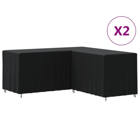 L-förmige Sofabezüge, 2 Stück, aus Oxford-Gewebe 420D, 215x215x80 cm. von , Abdeckungen für Gartenmöbel - Ref: Foro24-3203368...