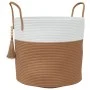 Cesta de almacenaje algodón marrón y blanco Ø40x35 cm by , Baskets - Ref: Foro24-358498, Price: 25,66 €, Discount: %