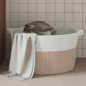 Cesta de almacenaje algodón marrón y blanco Ø40x25 cm by , Baskets - Ref: Foro24-358464, Price: 24,58 €, Discount: %