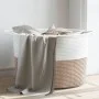 Cesta para ropa sucia algodón marrón y blanco Ø55x36 cm de , Cestas para ropa - Ref: Foro24-358472, Precio: 39,93 €, Descuent...