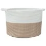 Cesta para ropa sucia algodón marrón y blanco Ø55x36 cm de , Cestas para ropa - Ref: Foro24-358472, Precio: 39,93 €, Descuent...