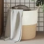 Aufbewahrungskorb aus beige-weißer Baumwolle Ø43x38 cm. von , Körbe - Ref: Foro24-358487, Preis: 48,51 €, Rabatt: %