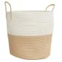 Aufbewahrungskorb aus beige-weißer Baumwolle Ø43x38 cm. von , Körbe - Ref: Foro24-358487, Preis: 48,51 €, Rabatt: %