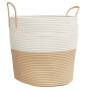 Cesta de almacenaje algodón beige y blanco Ø43x38 cm by , Baskets - Ref: Foro24-358487, Price: 50,15 €, Discount: %