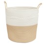 Aufbewahrungskorb aus beige-weißer Baumwolle Ø43x38 cm. von , Körbe - Ref: Foro24-358487, Preis: 50,15 €, Rabatt: %