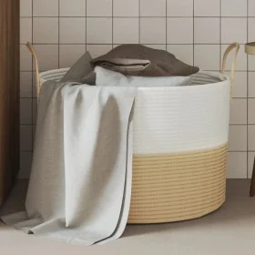 Aufbewahrungskorb aus Baumwolle in Beige und Weiß Ø51x33 cm von , Körbe - Ref: Foro24-358491, Preis: 31,44 €, Rabatt: %