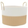 Cesta de almacenaje algodón beige y blanco Ø51x33 cm by , Baskets - Ref: Foro24-358491, Price: 32,20 €, Discount: %