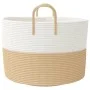 Cesta de almacenaje algodón beige y blanco Ø51x33 cm by , Baskets - Ref: Foro24-358491, Price: 31,44 €, Discount: %