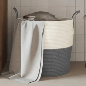 Cesta de almacenaje algodón gris y blanco Ø43x38 cm by , Baskets - Ref: Foro24-358485, Price: 25,60 €, Discount: %