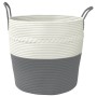 Aufbewahrungskorb aus grauer und weißer Baumwolle Ø43x38 cm von , Körbe - Ref: Foro24-358485, Preis: 24,59 €, Rabatt: %