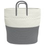 Aufbewahrungskorb aus grauer und weißer Baumwolle Ø43x38 cm von , Körbe - Ref: Foro24-358485, Preis: 24,59 €, Rabatt: %
