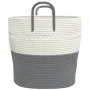 Cesta de almacenaje algodón gris y blanco Ø43x38 cm by , Baskets - Ref: Foro24-358485, Price: 25,60 €, Discount: %