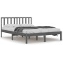 Estructura de cama sin colchón madera de pino gris 200x200 cm