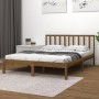 Estructura cama sin colchón madera pino marrón miel 200x200 cm