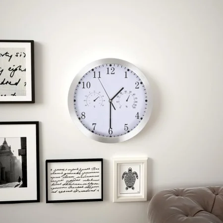 Reloj de pared de cuarzo higrómetro y termómetro 30 cm blanco de vidaXL, Relojes de pared - Ref: Foro24-50623, Precio: 35,25 ...