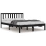 Estructura de cama sin colchón madera de pino negro 200x200 cm