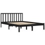 Estructura de cama sin colchón madera de pino negro 200x200 cm