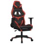 Gaming-Stuhl mit Massage und Fußstütze aus schwarz-rotem Kunstleder von , Gaming-Stühle - Ref: Foro24-345435, Preis: 127,18 €...