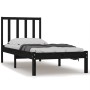 Estructura de cama madera maciza de pino negro 75x190 cm