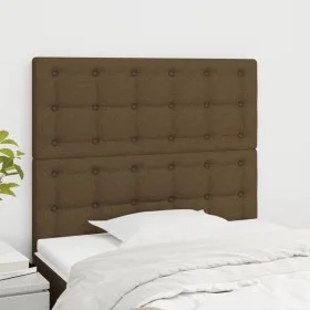 Headboards 2 units of dark brown fabric 80x5x78/88 cm by , Headboards and footboards - Ref: Foro24-3116743, Price: 56,81 €, D...
